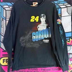 Black jeff gordon Graphic Long Sleeve Shirt Y2K